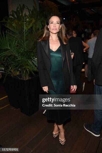 Claire Forlani attends pre-screening cocktail reception for the world premiere film, "Sea Fever" at Pick 6ix Sports on September 05, 2019 in Toronto,...
