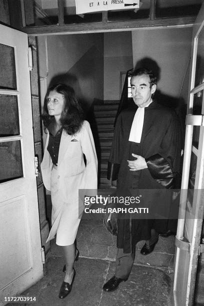 Christina von Opel arrives with her lawyer Robert Badinter on October 3 in the court of Draguignan during his trial for drug trafficking. AFP / GATTI