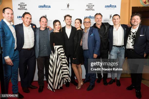 Nathan Primmer, Starvos Psoras, Paul Mecurio, Tina Arena, Daniel Berini, Antoniette Iesue, Nick Conidi, Mirko Grilini attend the premiere of Promised...