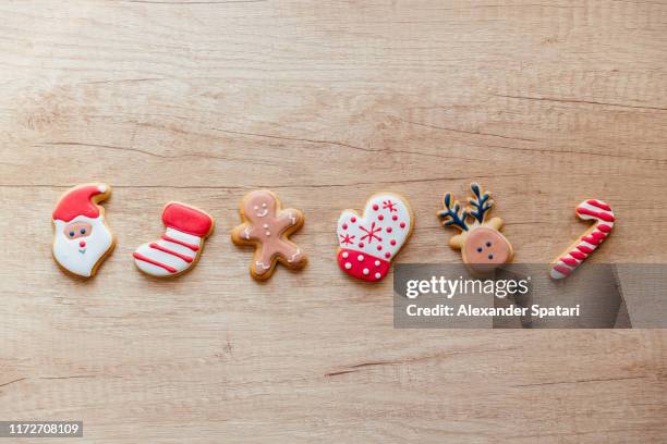 variety of christmas cookies on the wooden table - east region sweet stock pictures, royalty-free photos & images