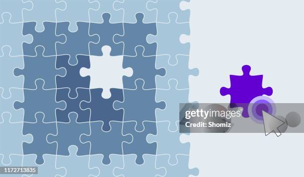 missing puzzle piece template - developmental disability white background stock illustrations