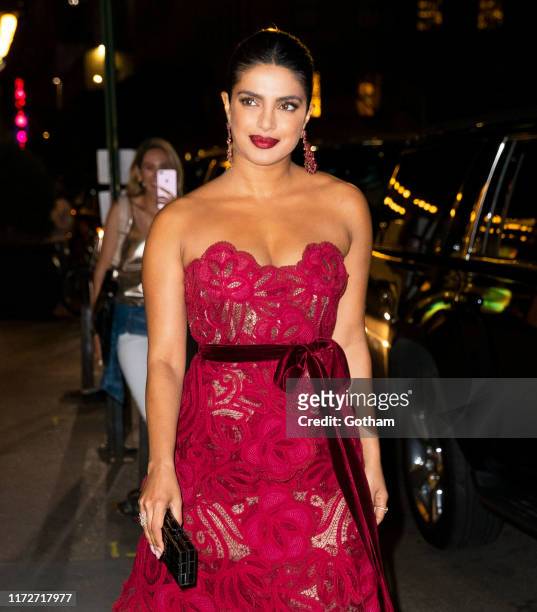 Priyanka Chopra Jonas at Vanity Fair Saks Fifth Avenue NY Fashion Week Party on September 05, 2019 in New York City.
