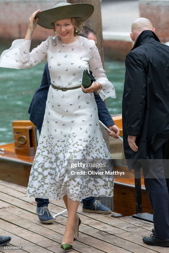 Queen Mathilde Of Belgium Visits The Biennale Arte Venice 2019