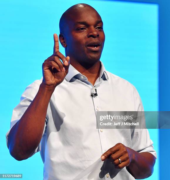 Candidate of the Conservative Party for the 2020 London mayoral election, Shaun Bailey, speaks during a panel discussion on 'Toughening Up Our...