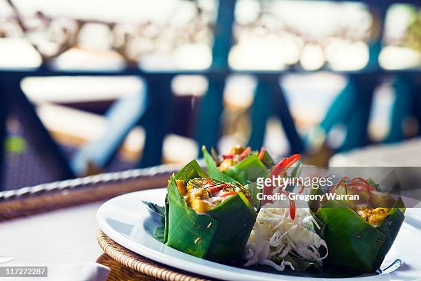 chicken amok - cambodia food stock pictures, royalty-free photos & images