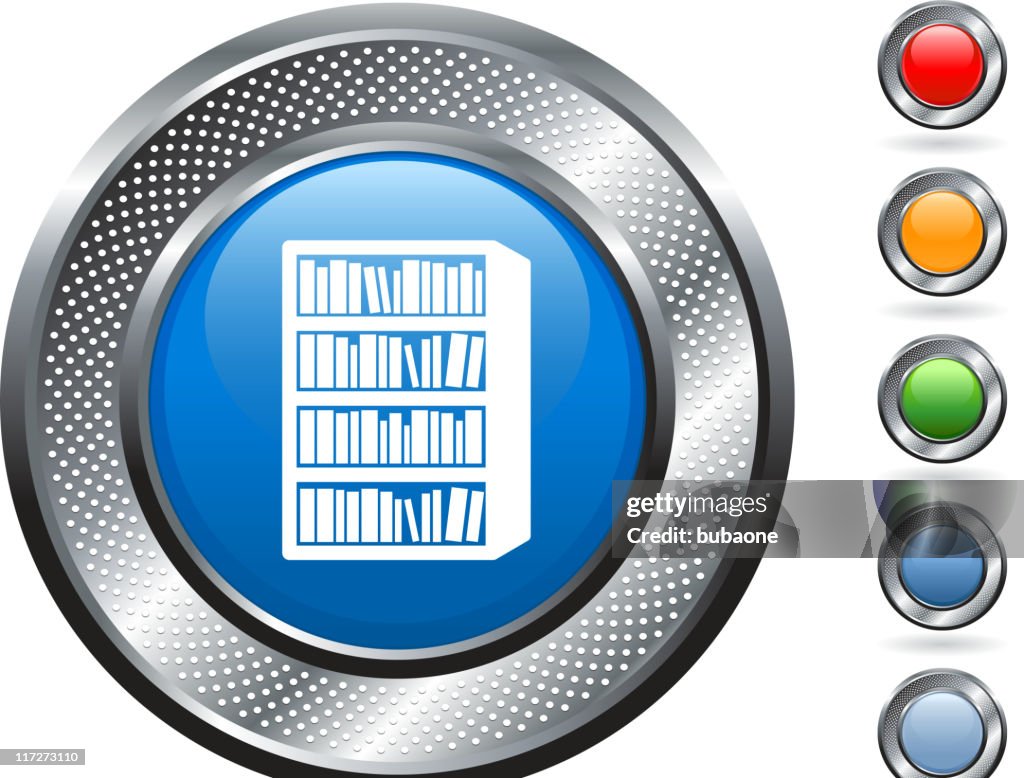 Library Button Graphics Library Book Case Royalty Free Vector Art On Metallic Button High-Res ...
