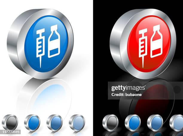 illustrations, cliparts, dessins animés et icônes de insuline bouteille et aiguille 3d images vectorielles libres de droits - steroids