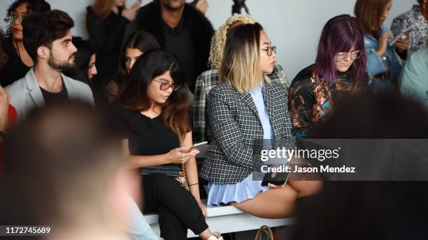 Guests attend the Damo Wang Front Row during New York Fashion Week: The Shows at Gallery II at Spring Studios on September 06, 2019 in New York City.