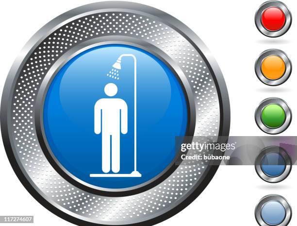 Shower Royalty Free Vector Art On Metallic Button High-Res Vector ...