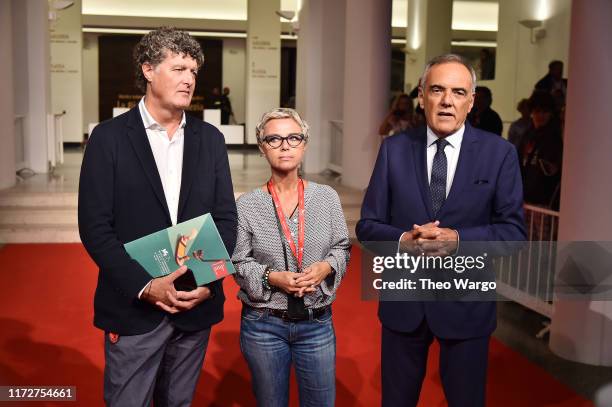 Angelo Quarti, Alessandra Vitali and and director of the festival Alberto Barbera walk the red carpet ahead of the "La Mafia Non E Piu Quella Di Una...