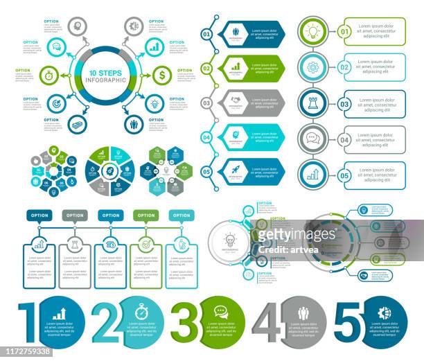 infografik elemente - six step infographic stock-grafiken, -clipart, -cartoons und -symbole