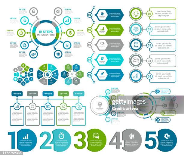 stockillustraties, clipart, cartoons en iconen met infographic-elementen - getal 6