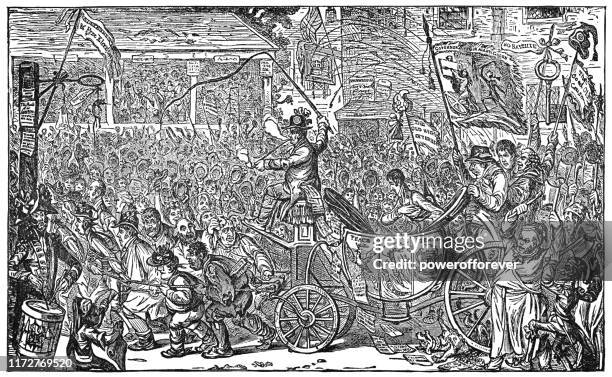 the middlesex election affair of 1769 in middlesex, england - 18th century - london 18th century stock illustrations