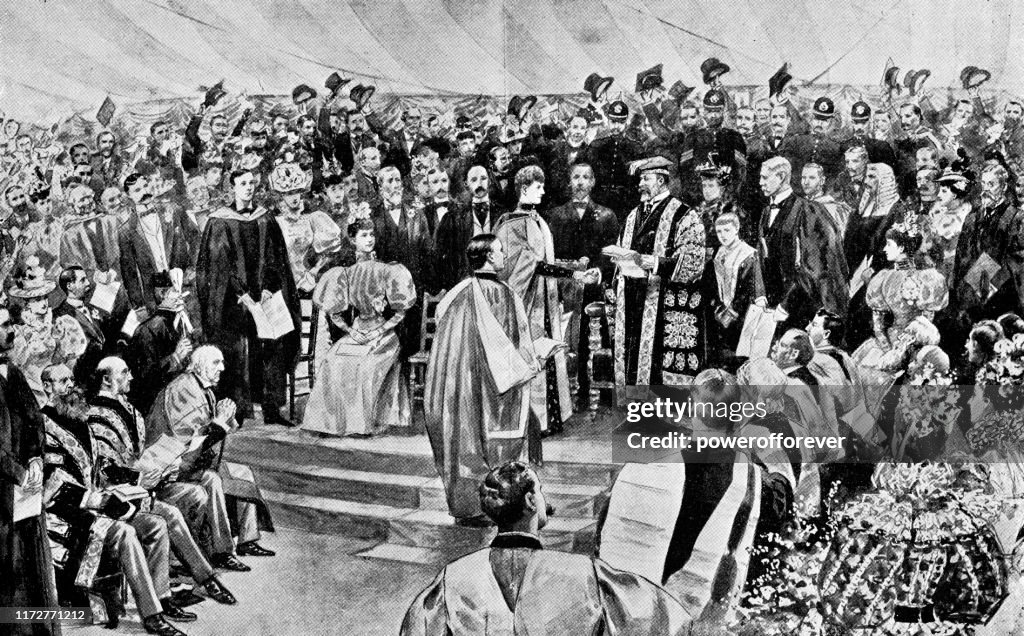 Edward VII, Prince of Wales Receiving a Degree at Oxford, England - 19th Century