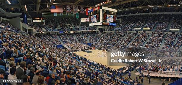 Panoramic view of the crowd during a sold-out, Big East basketball game between the University of Connecticut and the University of Notre Dame...