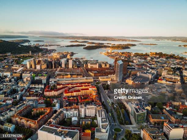 挪威奧斯陸的港口和金融區景觀 - norwegen 個照片及圖片檔
