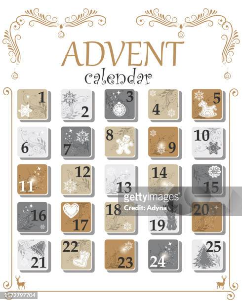 ilustrações de stock, clip art, desenhos animados e ícones de simple advent calendar - advent calendar surprise