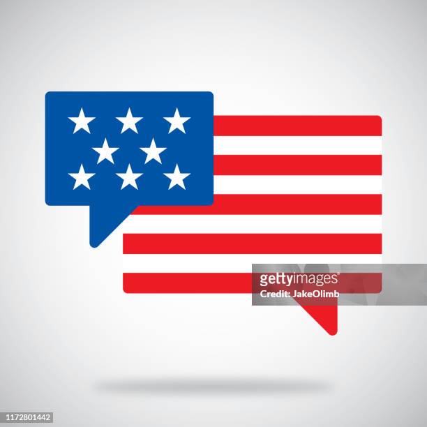american flag speech bubbles - call us stock illustrations