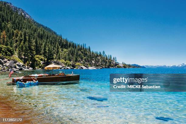 The Lake Tahoe is photographed for Paris Match with a view of Secret cove beach on July 14, 2019 in Sierra Nevada, United States of America.