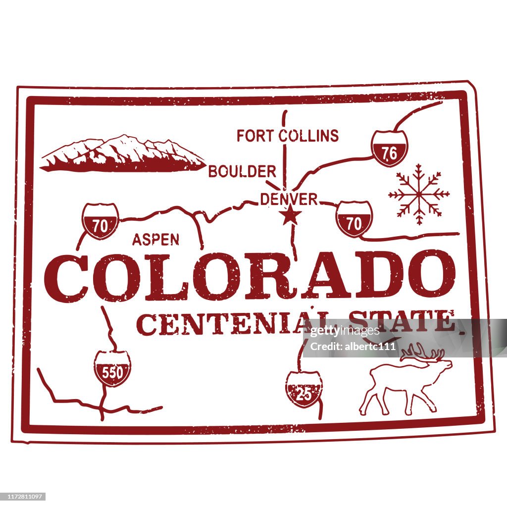 Colorado State Retro Stamp