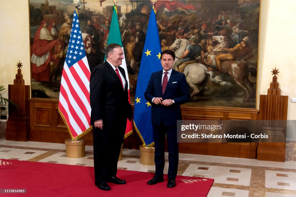 Italian Prime Minister Giuseppe Conte Meets United States Secretary of State Mike Pompeo...