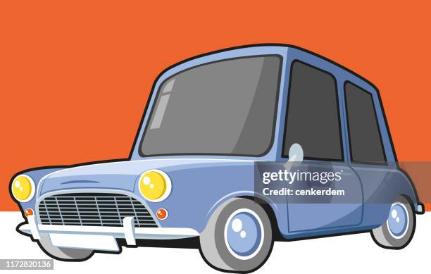 ilustraciones, imágenes clip art, dibujos animados e iconos de stock de coche pequeño - mechanical drawing car