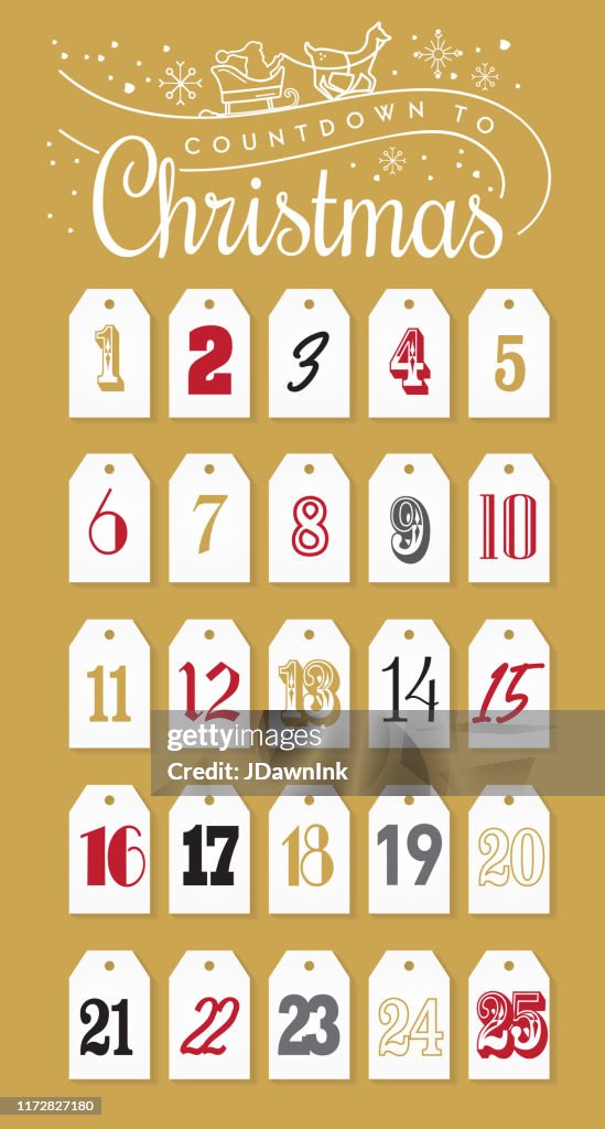 Countdown to Christmas Holiday Advent calendar Design