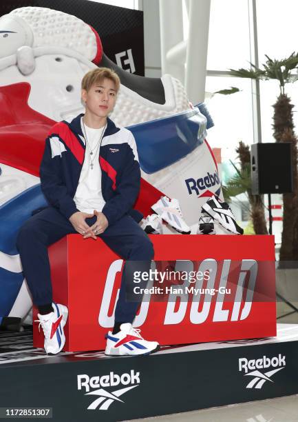 Reebok brand ambassador, Zico of South Korean boy band Block B attends the photocall for Reebok Classic Bold Sneakers 'Interval' Launchon September...