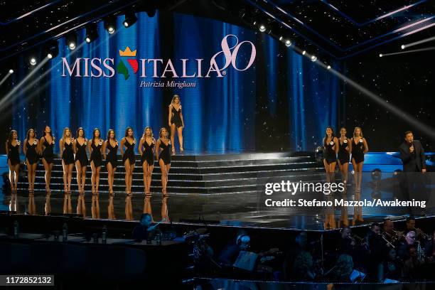 The participants of the Miss Italia 2019 competition are presented on September 06, 2019 in Jesolo, Italy.