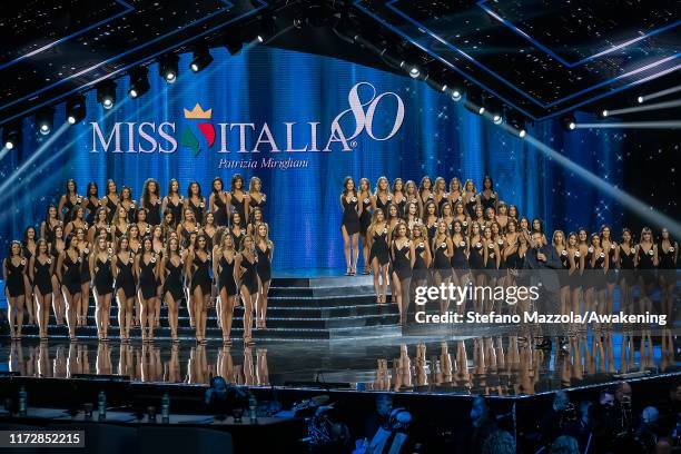 The participants of the Miss Italia 2019 competition are presented on September 06, 2019 in Jesolo, Italy.