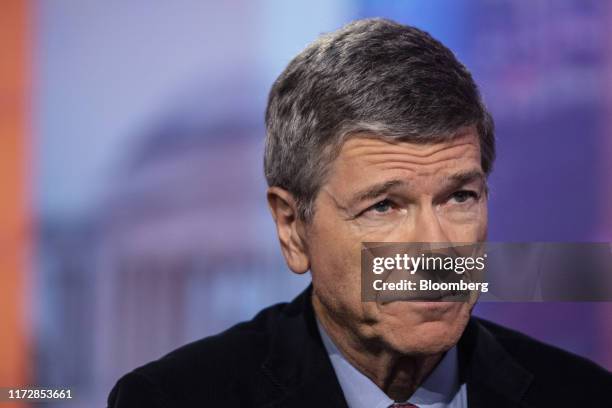 Jeffrey Sachs, a professor at Columbia University, listens during a Bloomberg Television interview in New York, U.S., on Tuesday, Oct. 1, 2019. Sachs...
