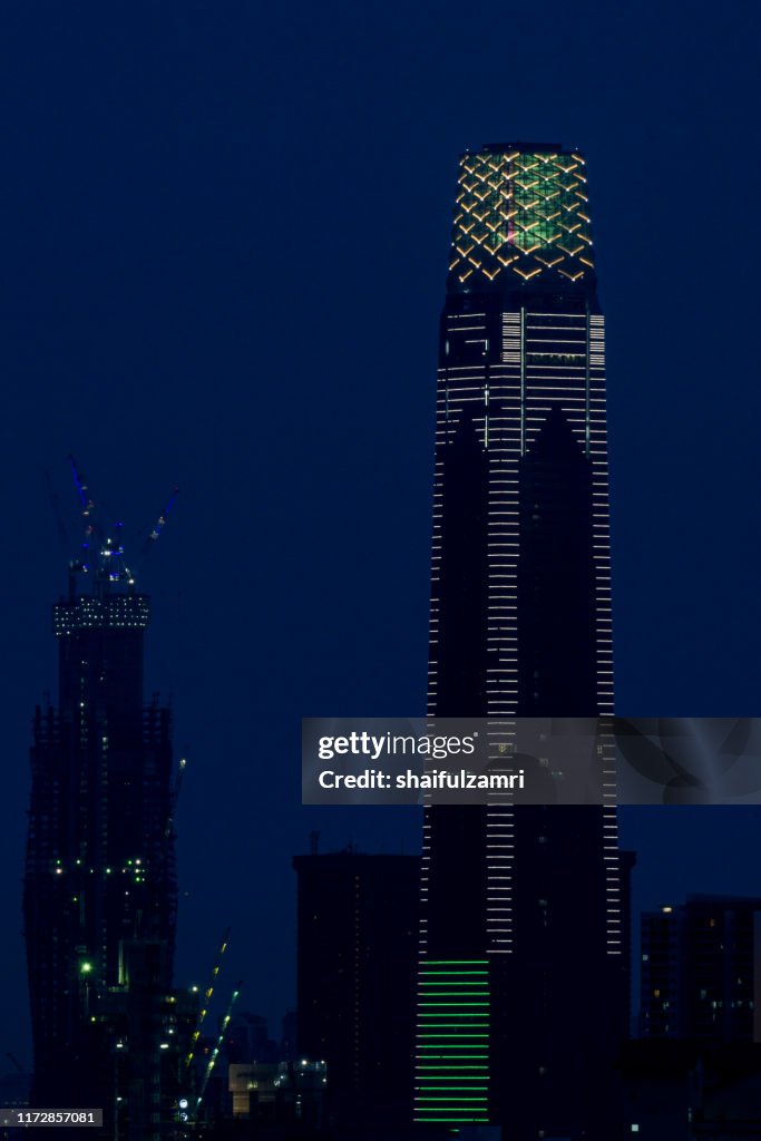 The Exchange 106 is a skyscraper within the Tun Razak Exchange area. The 106-floor building is topped with a 65-meter, 12-storey high illuminated crown making it 452 m tall.