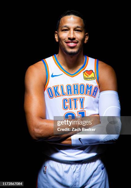 Andre Roberson of the Oklahoma City Thunder poses for a portrait during media day on September 30, 2019 at Chesapeake Energy Arena in Oklahoma City,...