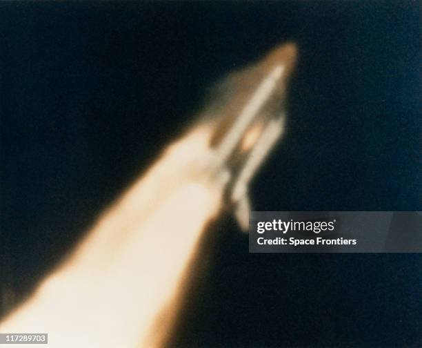 The space shuttle 'Challenger' malfunctions shortly after take-off, resulting in the deaths of all seven crew members, 28th January 1986.