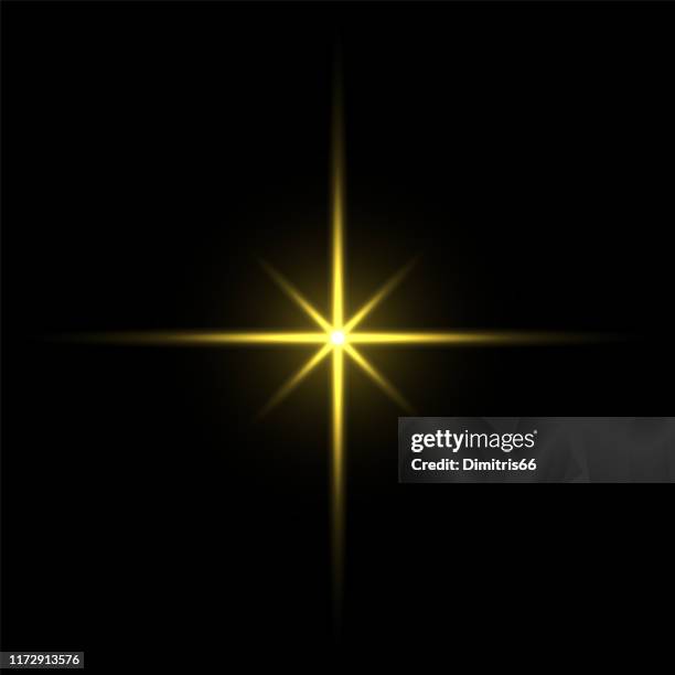 stockillustraties, clipart, cartoons en iconen met gouden licht ster op zwarte achtergrond - glitter black background