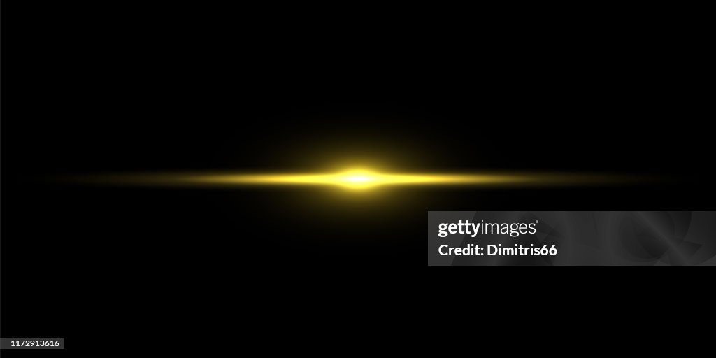Goldener Lichtstrahl auf schwarzem Hintergrund