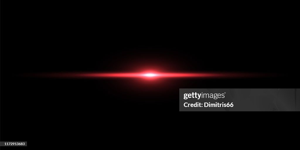 Red light beam on black background