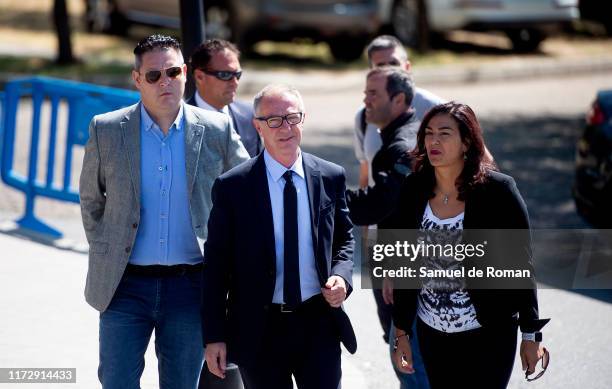 Jose Guirao and Maria Jose Rienda are seen arriving to visit Blanca Fernandez Ochoa funeral chapel in Madrid on September 07, 2019 in Madrid, Spain.