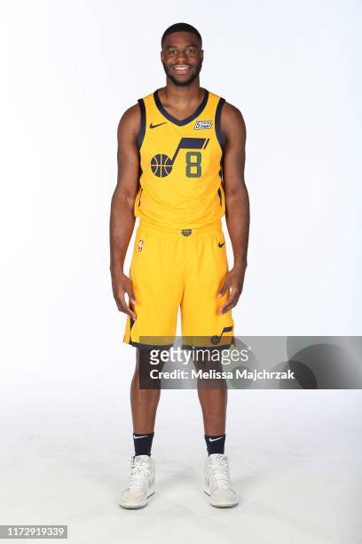 Emmanuel Mudiay of the Utah Jazz poses for a portrait during the 2019 NBA media day at vivint.SmartHome Arena on September 30, 2019 in Salt Lake...