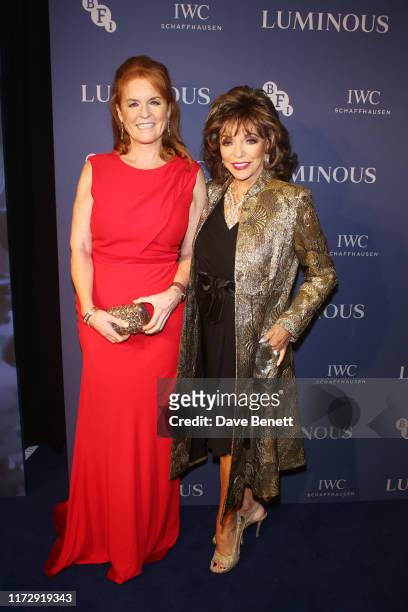 Sarah Ferguson, Duchess of York and Dame Joan Collins attend the BFI & IWC Luminous Gala at The Roundhouse on October 1, 2019 in London, England....