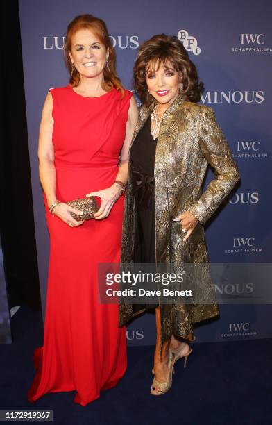 Sarah Ferguson, Duchess of York and Dame Joan Collins attend the BFI & IWC Luminous Gala at The Roundhouse on October 1, 2019 in London, England....