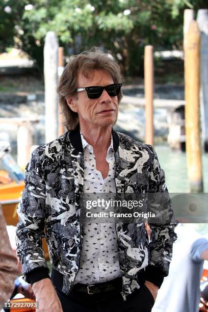 Mick Jagger is seen arriving at the 76th Venice Film Festival on September 07, 2019 in Venice, Italy.