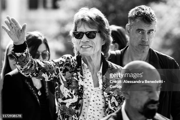 Mick Jagger is seen arriving at the 76th Venice Film Festival on September 07, 2019 in Venice, Italy.
