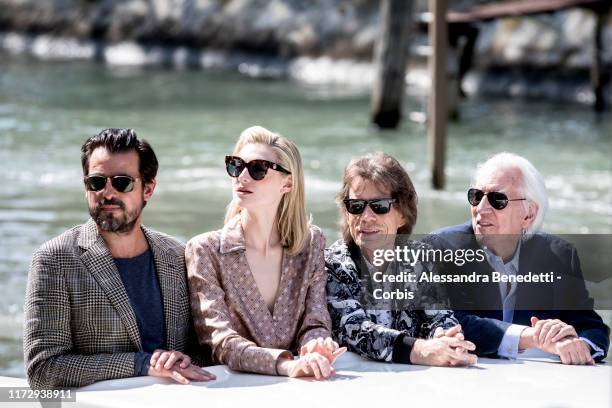 Claes Bang, Elizabeth Debicki, Mick Jagger and Donald Sutherland are seen arriving at the 76th Venice Film Festival on September 07, 2019 in Venice,...