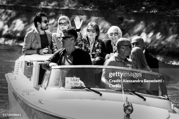 Claes Bang, Elizabeth Debicki, Mick Jagger and Donald Sutherland are seen arriving at the 76th Venice Film Festival on September 07, 2019 in Venice,...