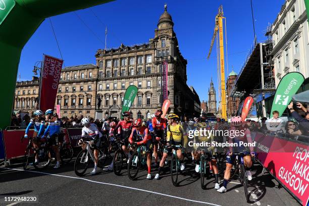 Start / Ben Gastauer of Luxembourg and AG2R La Mondiale / Gediminas Bagdonas of Lithuania and AG2R La Mondiale / Ben Swift of Great Britain and Team...