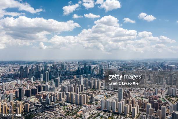 aerial view of city - tianjin stock pictures, royalty-free photos & images