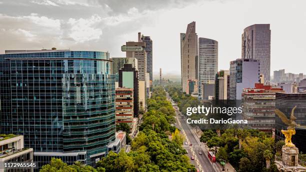 aerial view of mexico city - cidade do méxico imagens e fotografias de stock