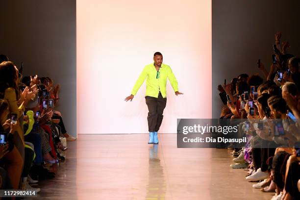 Designer Christopher John Rogers walks the runway for Christopher John Rogers during New York Fashion Week: The Shows at Gallery II at Spring Studios...