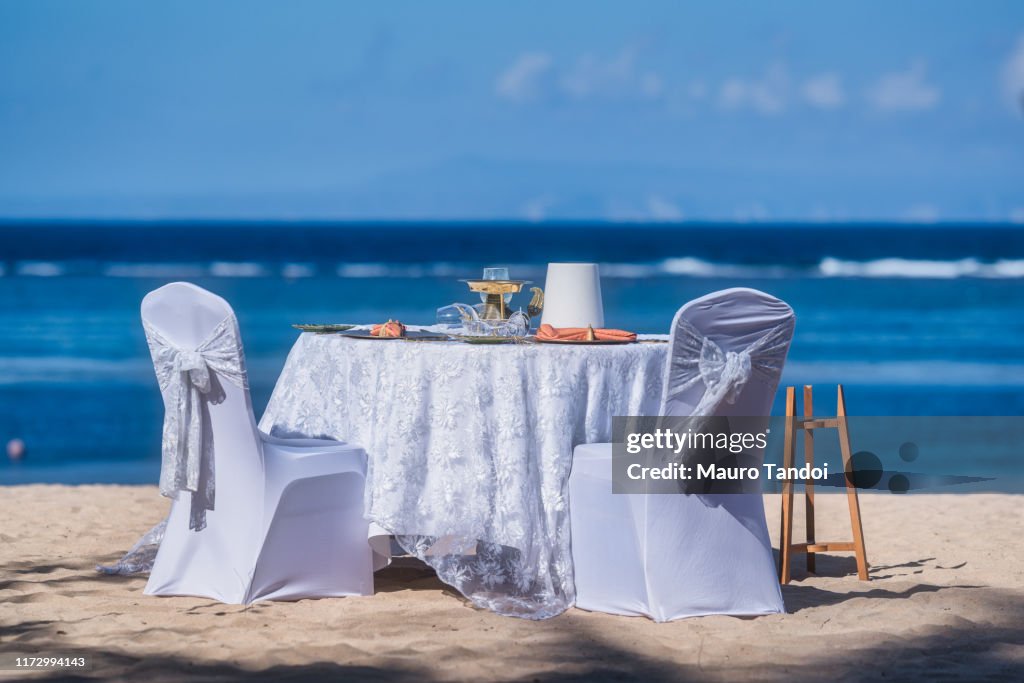 Romantic table in Bali, Indonesia